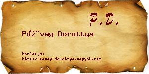 Pávay Dorottya névjegykártya